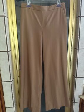 Banana Republic Hayden Wide-Leg Ponte Pants in Camel Brown